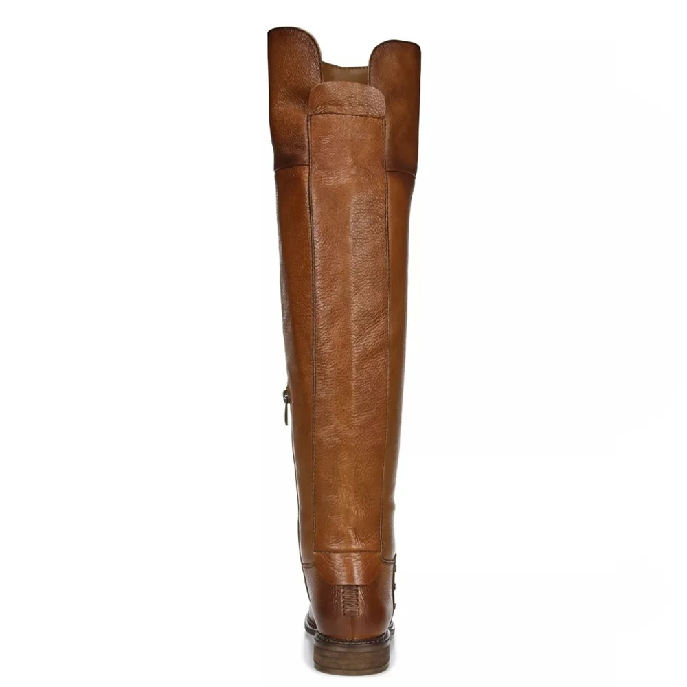 Stylish Franco Sarto Cognac Leather OTK Boots